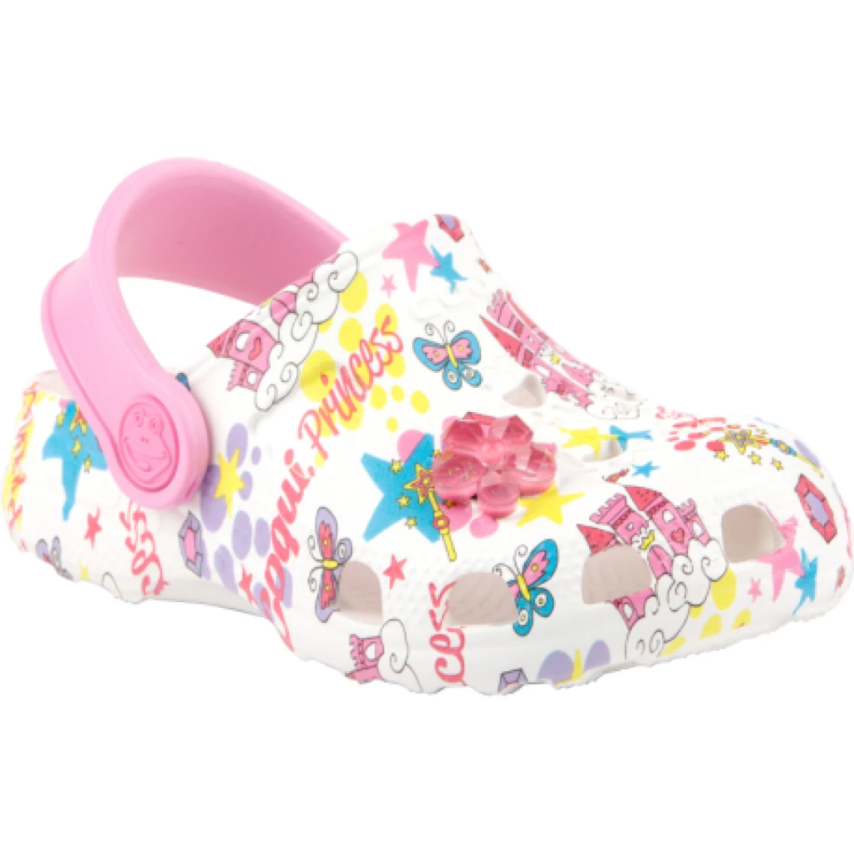 Dievčenské kroksy (rekreačná obuv) COQUI Little Frog + Amulet K white dark pink · záber 1