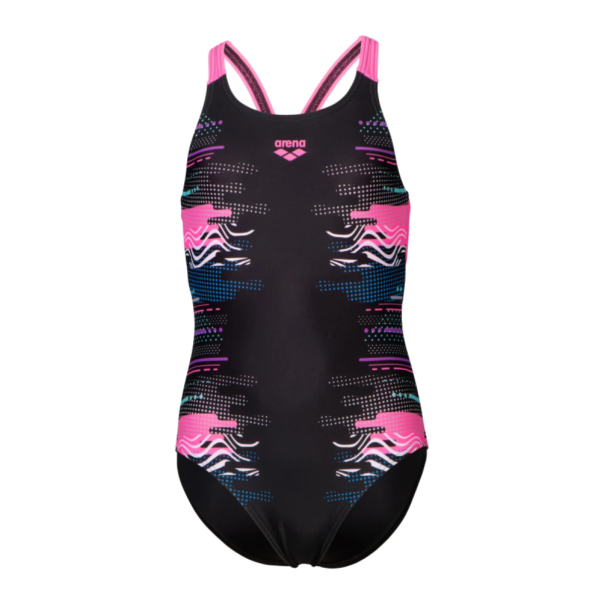 Dievčenské plavecké jednodielne plavky ARENA GIRLS RHYTHM SWIMSUIT V BACK L · záber 2