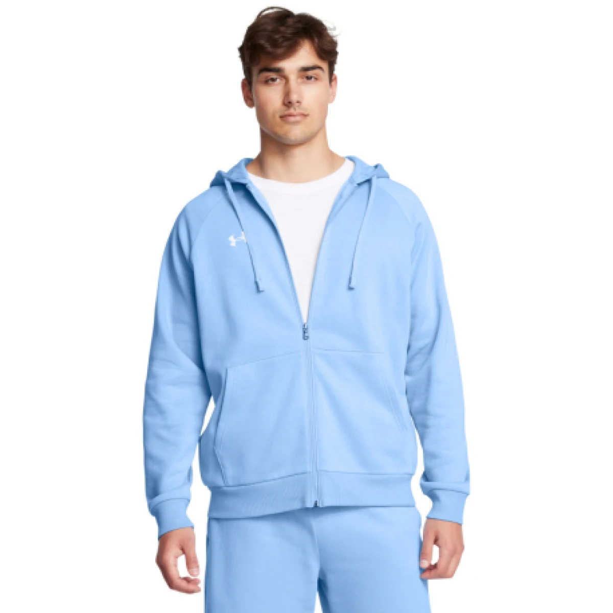 Pánska zateplená mikina so zipsom UNDER ARMOUR UA Rival Fleece FZ Hoodie-BLU · záber 1