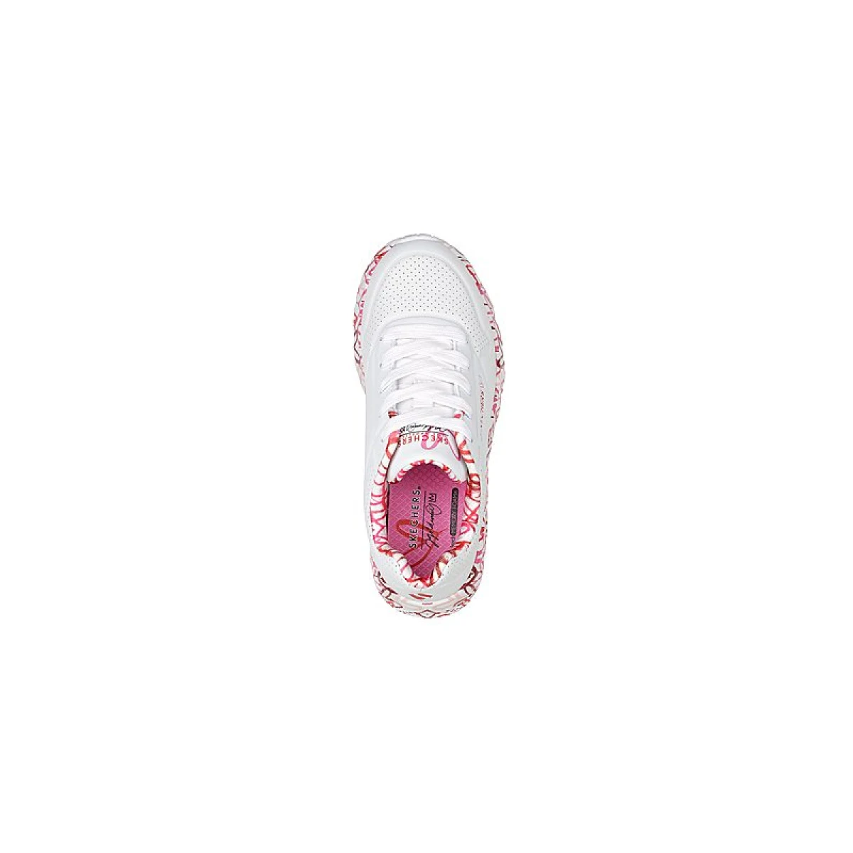 Dievčenská rekreačná obuv SKECHERS Uno Lite Lovely Luv K white red · záber 4