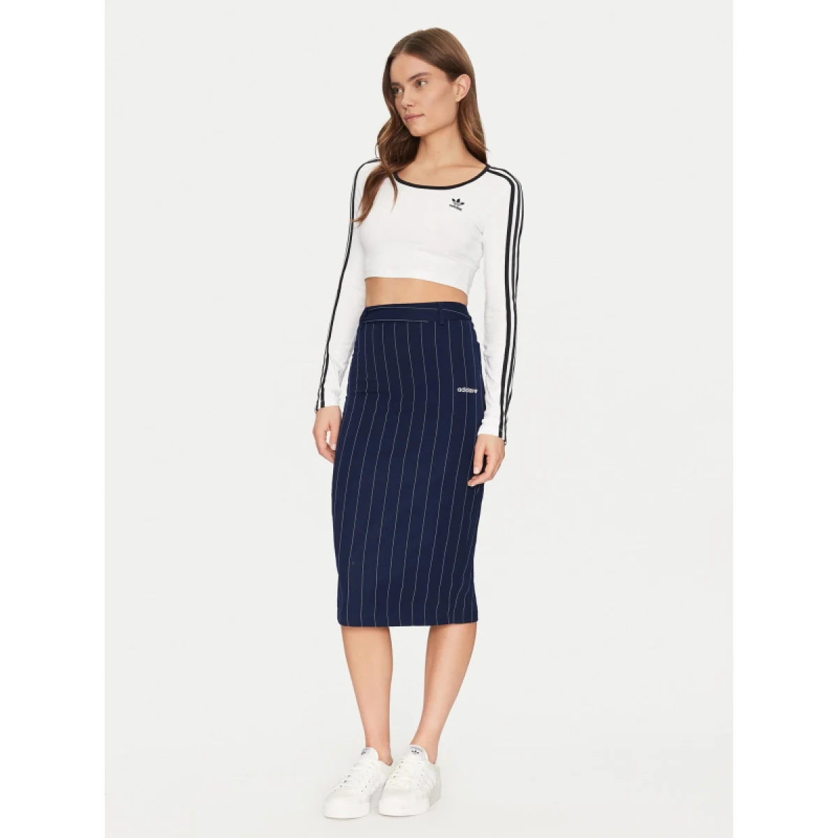Dámske tričko s dlhým rukávom ADIDAS ORIGINALS 3S LS CROP-WHITE · záber 4