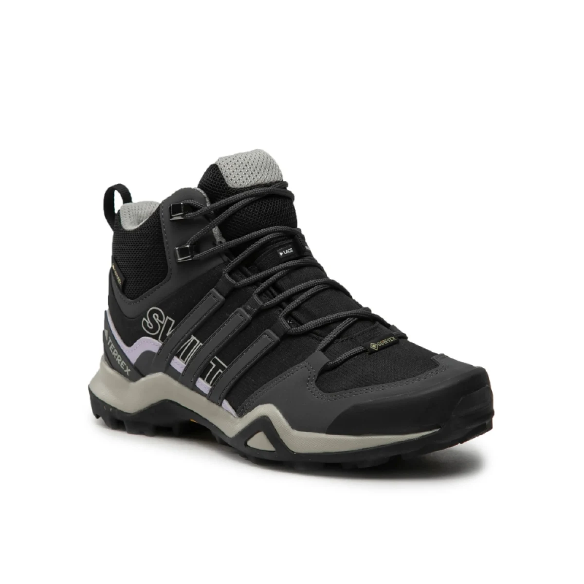 Dámska členková turistická obuv ADIDAS Terrex Swift R2 Mid GTX Ws core black solid grey purple tint · záber 2