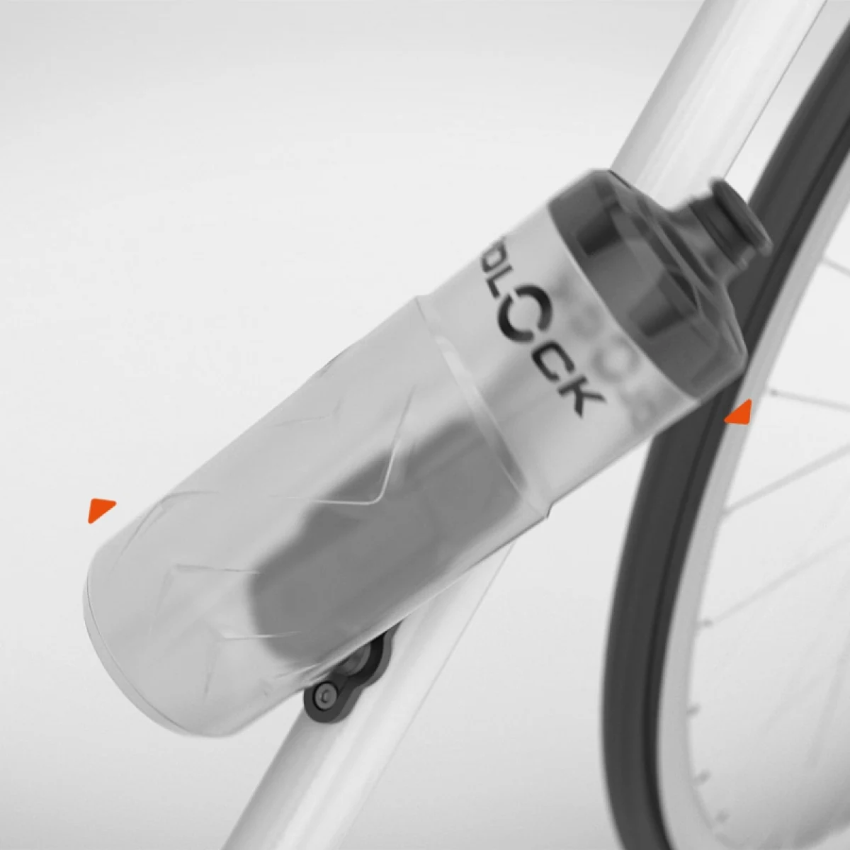 Fľaša na bicykel FIDLOCK set láhve s držákem BOTTLE TWIST průhledná bílá 600 ml · záber 5