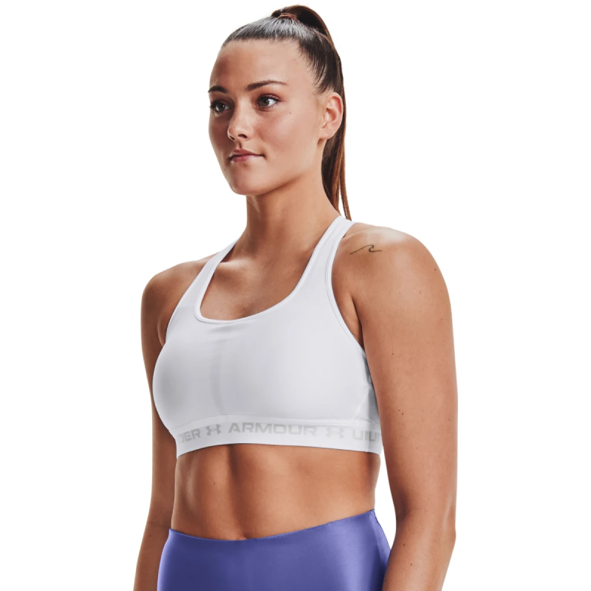 Dámska tréningová športová podprsenka UNDER ARMOUR Crossback Mid Bra-WHT · záber 2
