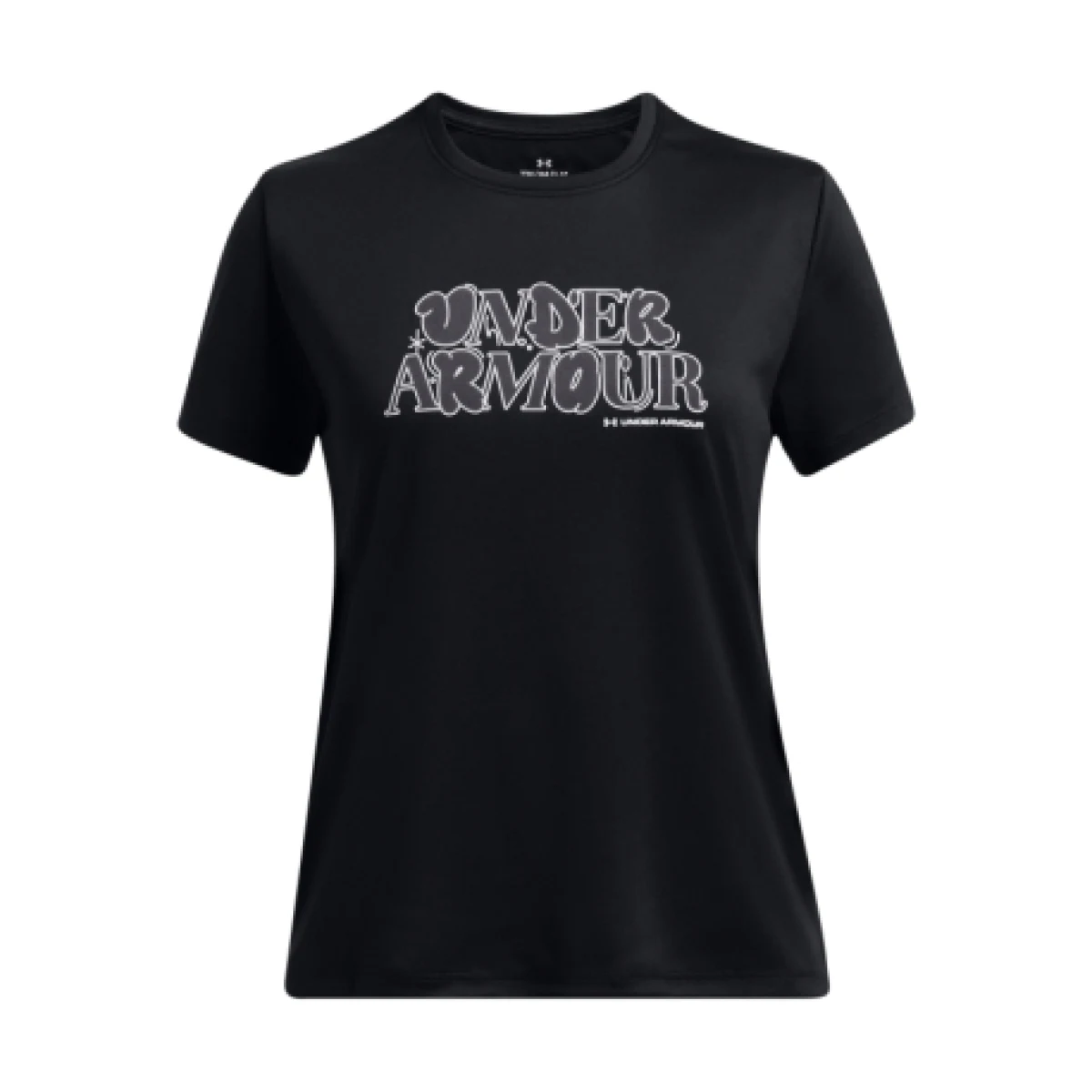 Dievčenské tričko s krátkym rukávom UNDER ARMOUR UA Tech Wordmark SS-BLK · záber 1