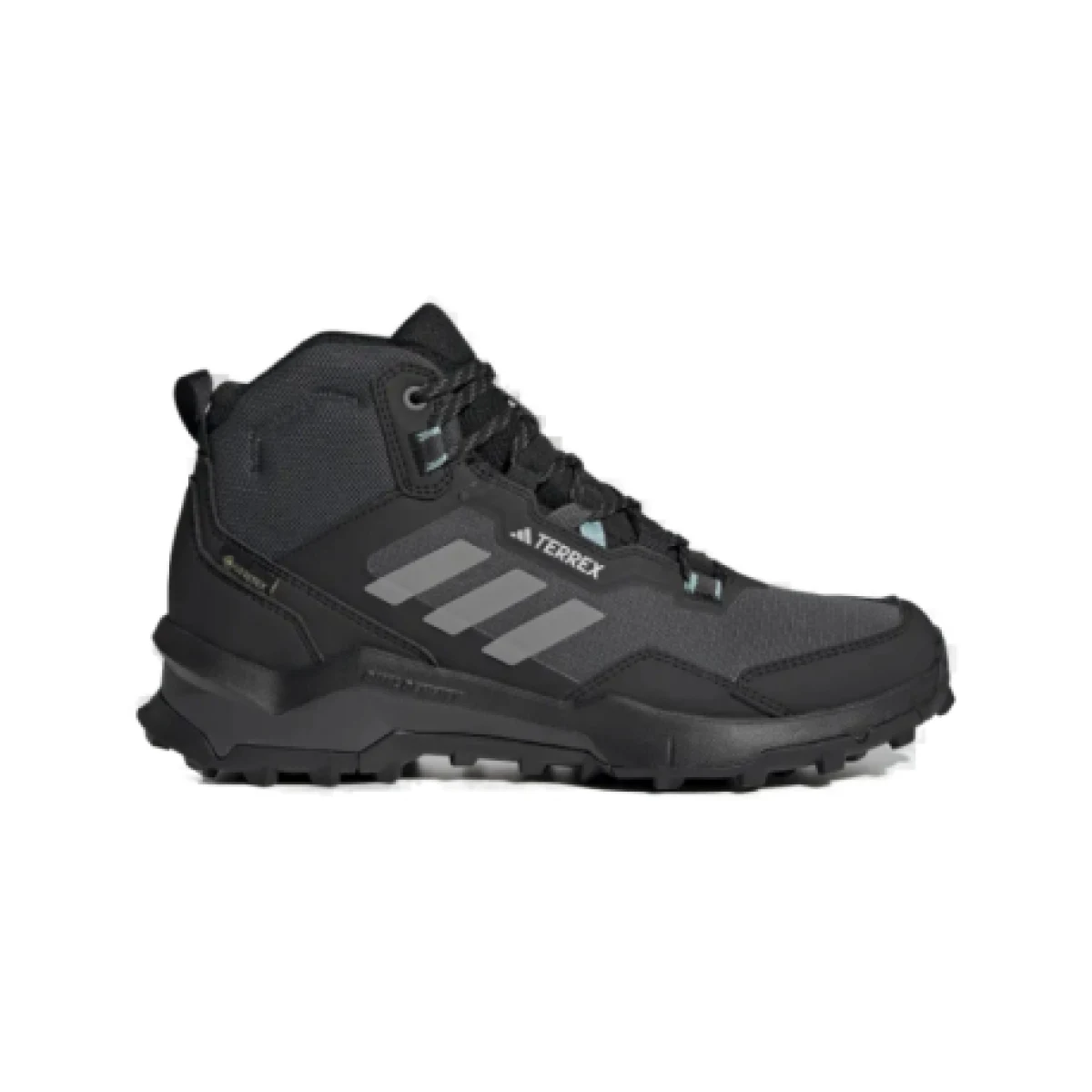 Členková turistická obuv ADIDAS Terrex AX4 Mid GTX core black grey three mint ton · záber 1