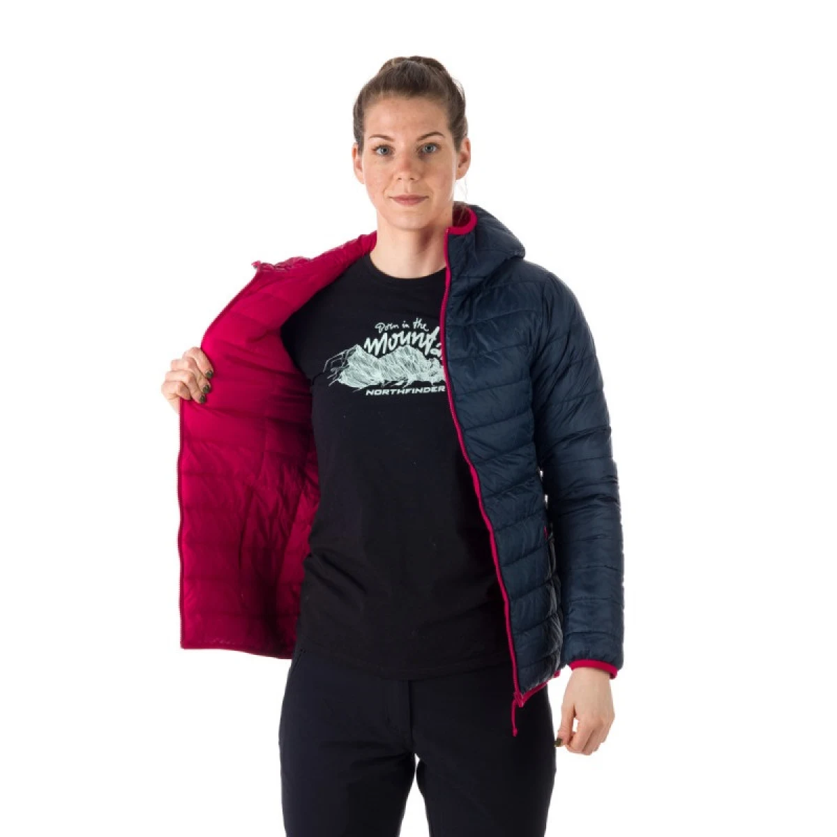 Dámska turistická bunda NORTHFINDER ANNIE-525-rosenavy · záber 2