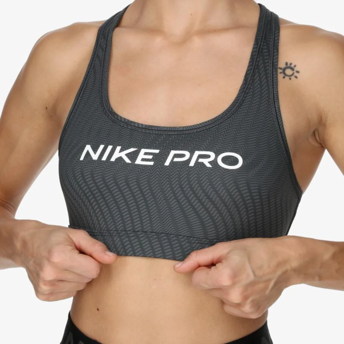 Dámska tréningová športová podprsenka NIKE PRO W SWSH LGT SPT AOP BRA-FN4708-060-ANTHRACITE · záber 3