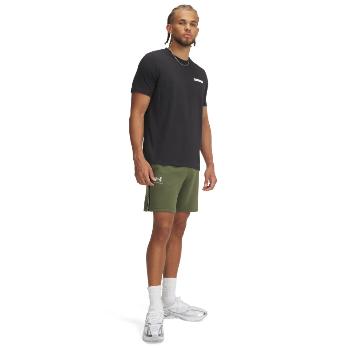 Pánske teplákové kraťasy UNDER ARMOUR UA Icon Fleece Short Taping-GRN · záber 4