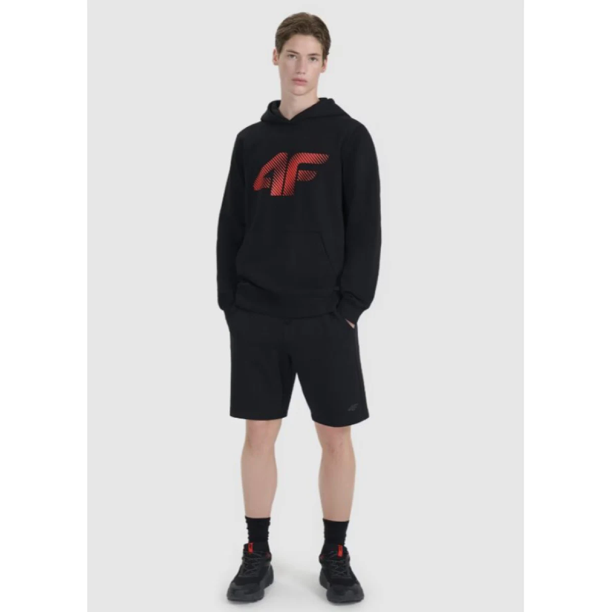 Pánska mikina s kapucňou 4F SWEATSHIRT M1766-020S-DEEP BLACK · záber 4