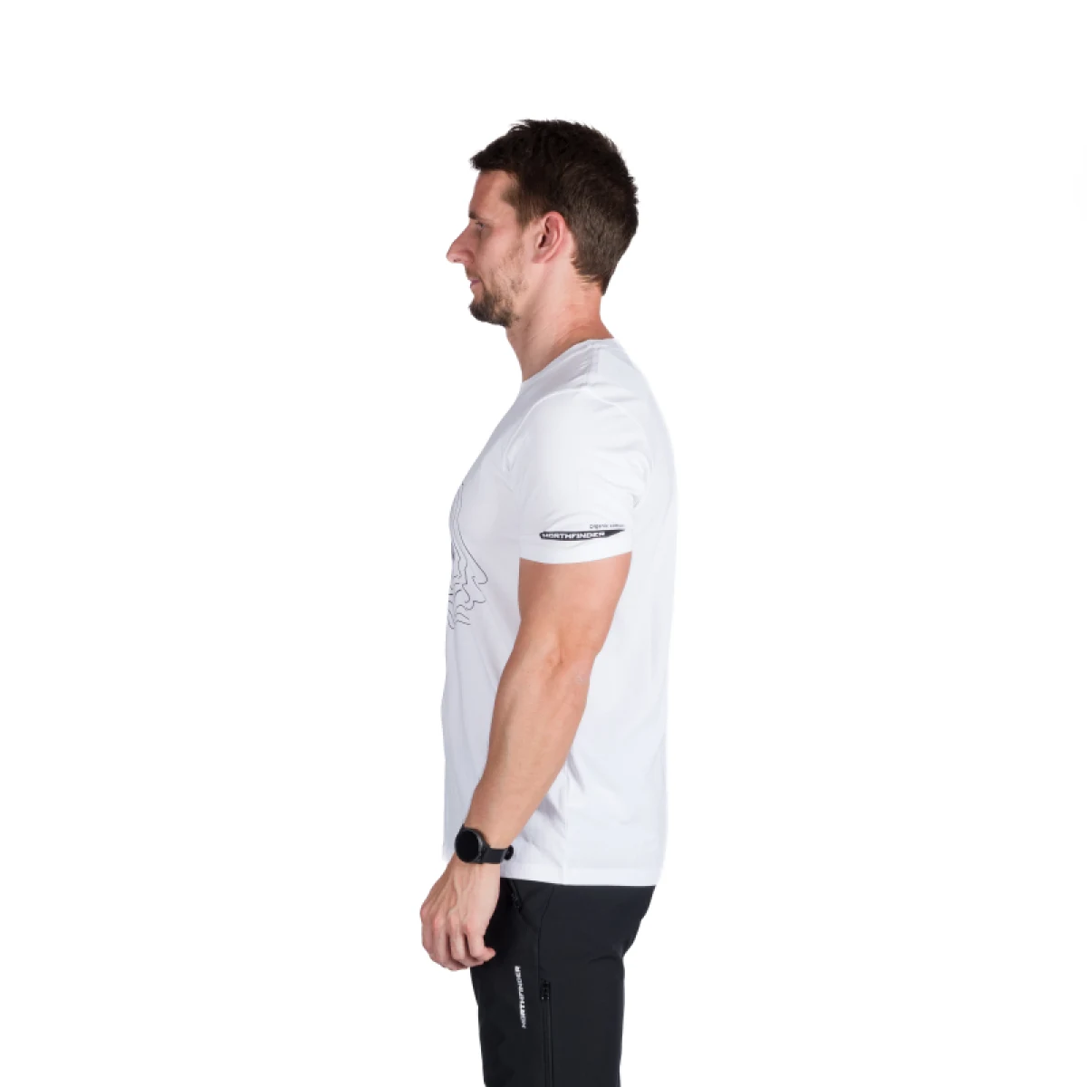 Pánske turistické tričko s krátkym rukávom NORTHFINDER FRANZ-377white · záber 2