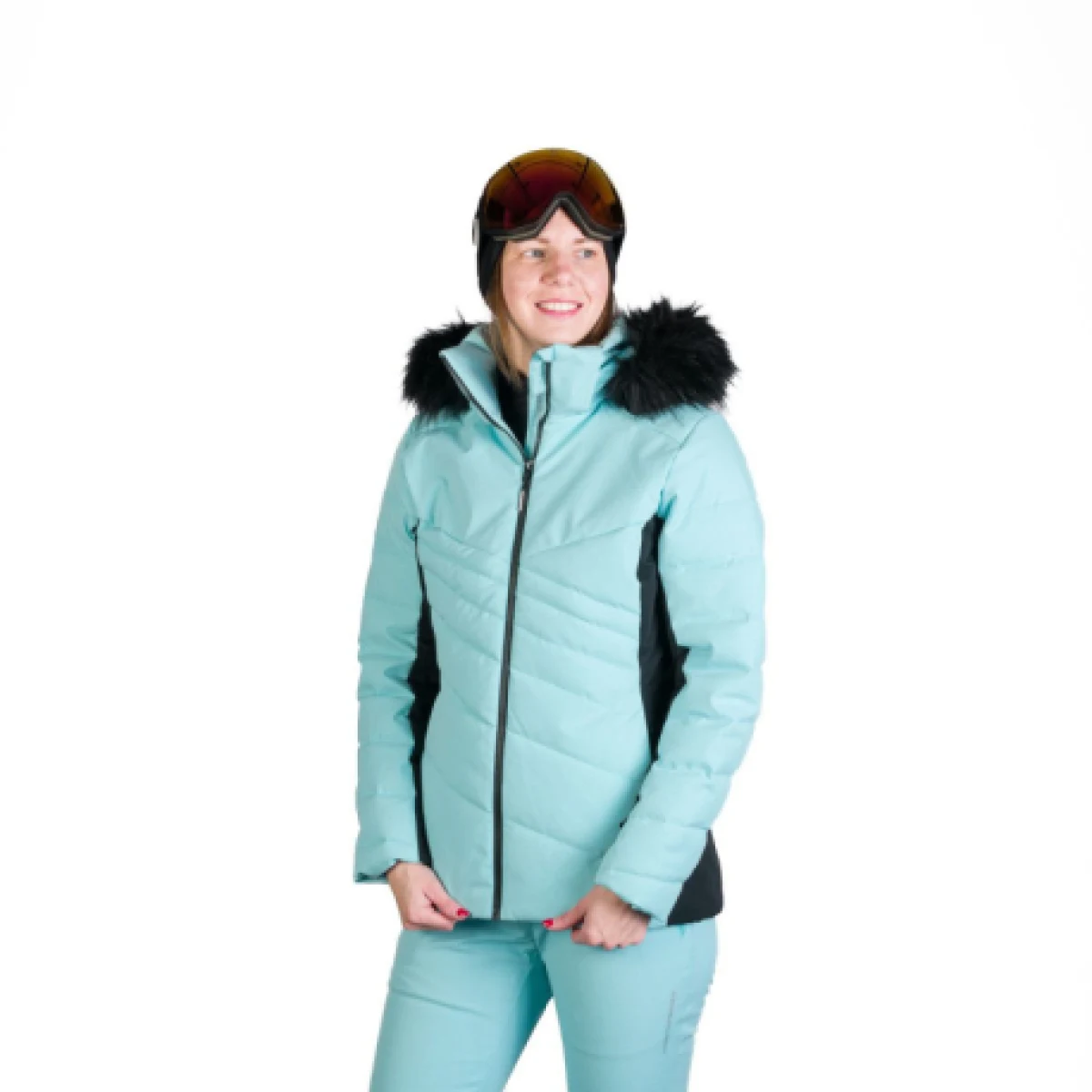 Dámska lyžiarska bunda NORTHFINDER KELLIE-653lightblueblack · záber 1