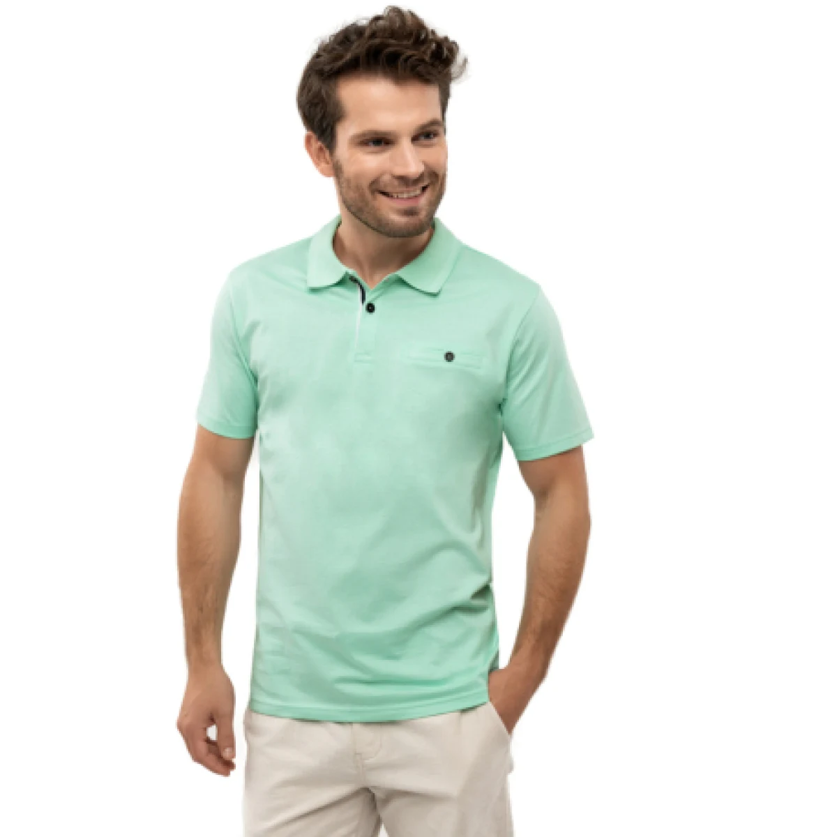 Pánske polo tričko s krátkym rukávom VOLCANO MARON 303-MINT · záber 1