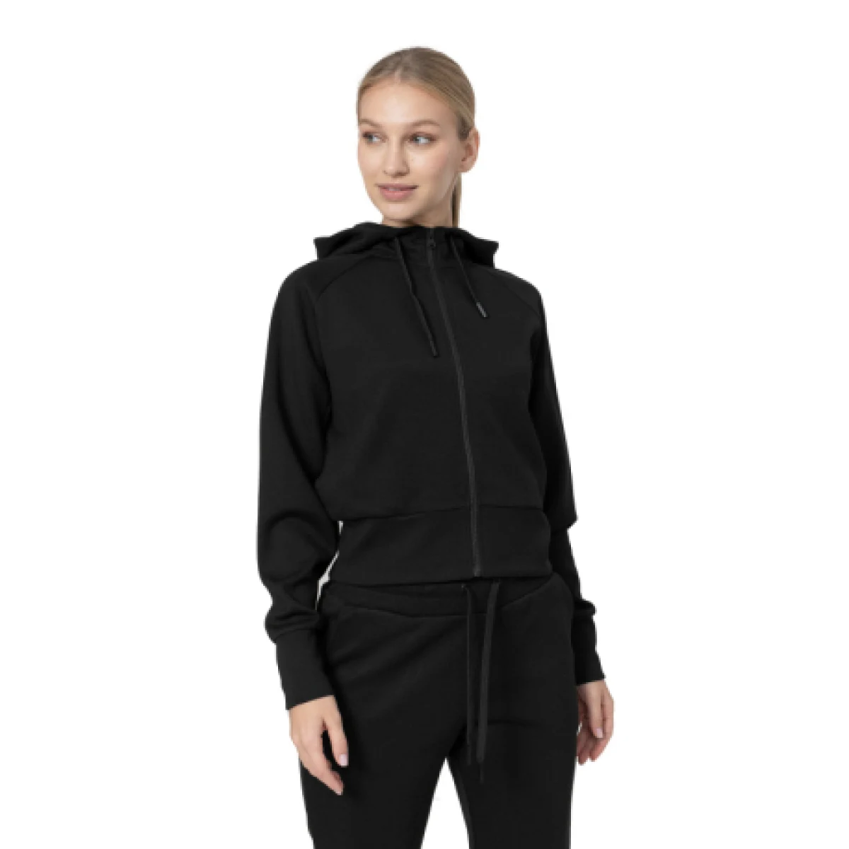 Dámska mikina so zipsom 4F WOMENS SWEATSHIRT BLD027-20S-DEEP BLACK · záber 1
