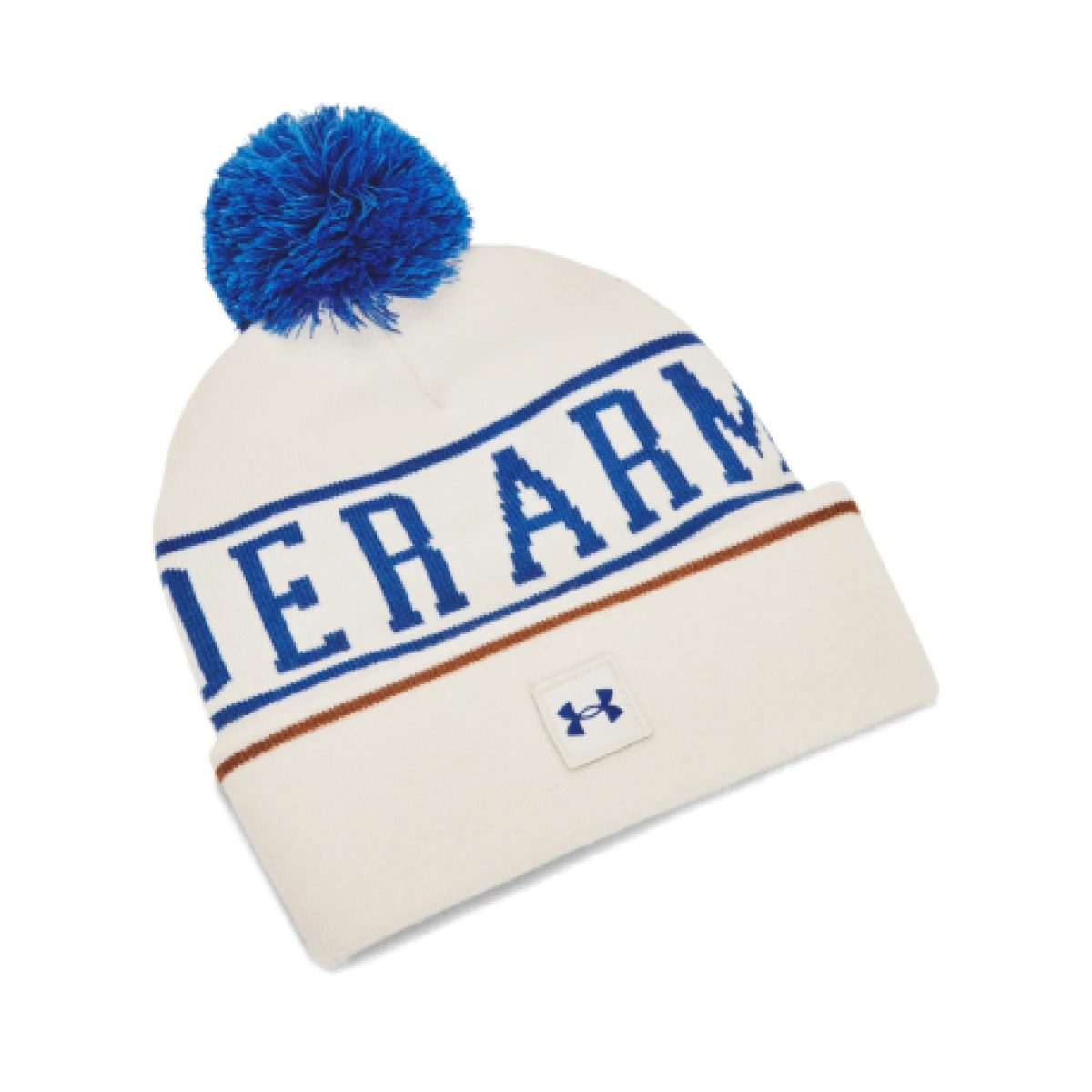 Pánska zimná čiapka UNDER ARMOUR M Halftime Pom Beanie-WHT 110 · záber 1
