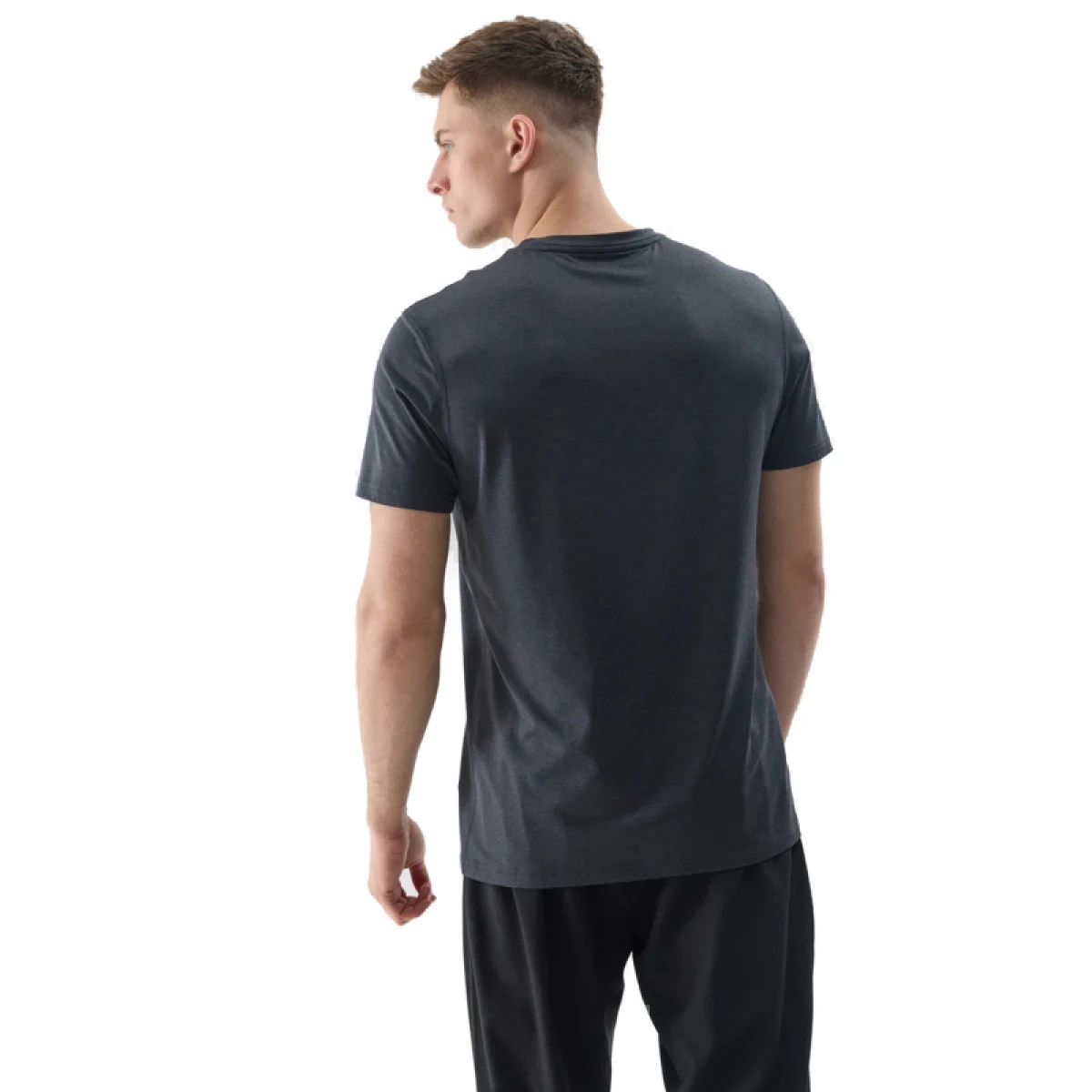 Pánske tréningové tričko s krátkym rukávom 4F TSHIRT FNK-WSS24TFTSM599-20M-DEEP BLACK MELANGE · záber 4