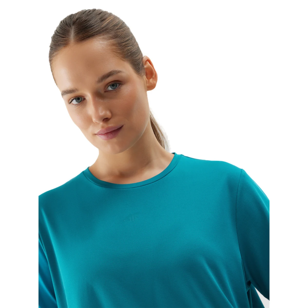 Dámske tréningové tričko s krátkym rukávom 4F TSHIRT FNK-WSS24TFTSF709-35S-TURQUOISE · záber 3