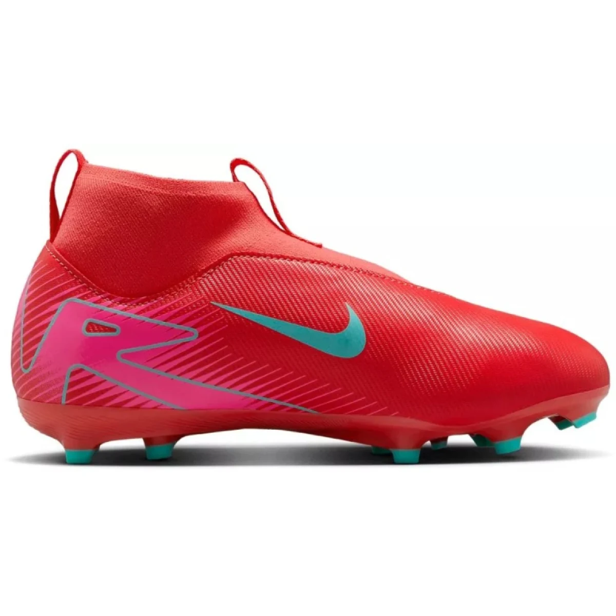 Chlapčenské futbalové kopačky outdoorové NIKE Mercurial Superfly 10 Academy Jr FG MG ember glow aurora green · záber 2
