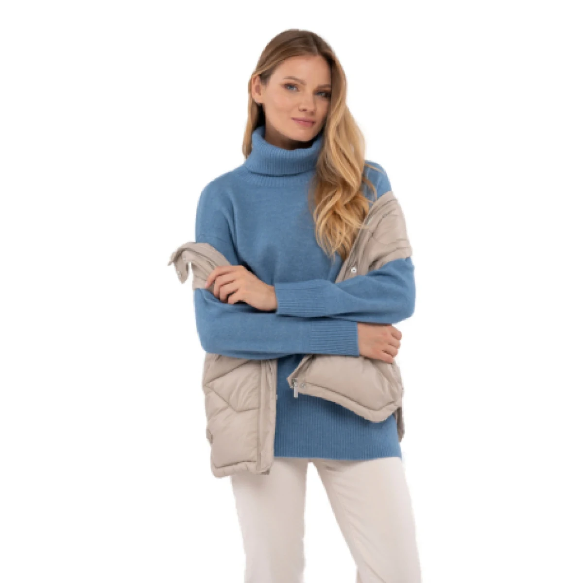 Dámsky sveter VOLCANO S-HEBE-601M-BLUE MEL · záber 1