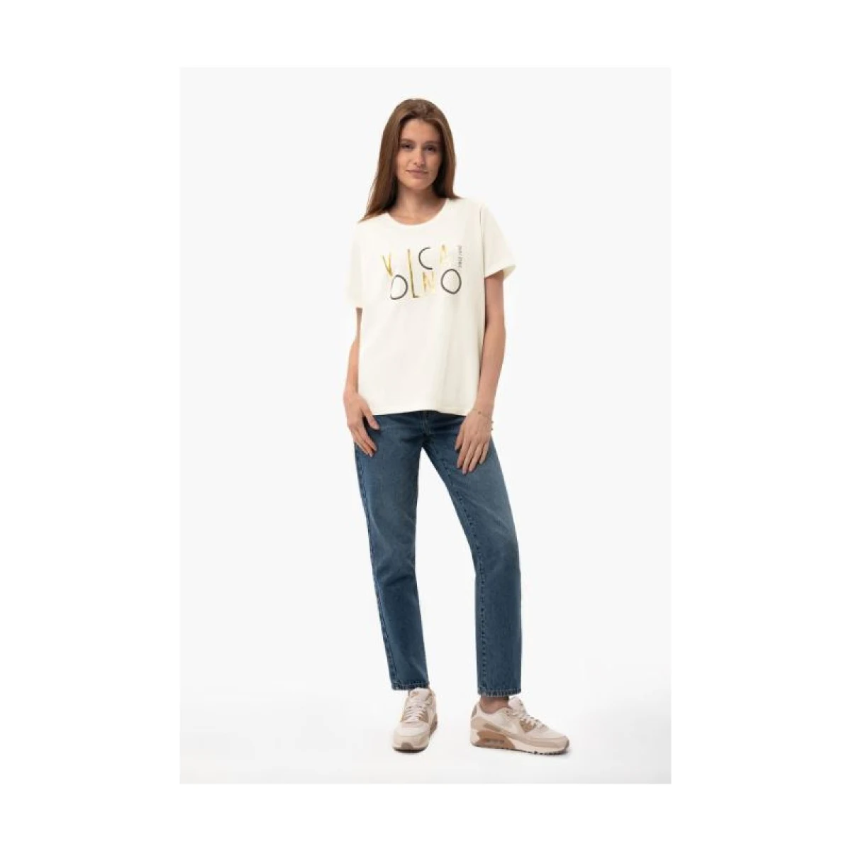 Dámske tričko s krátkym rukávom VOLCANO MADAME-101-CREAM · záber 2