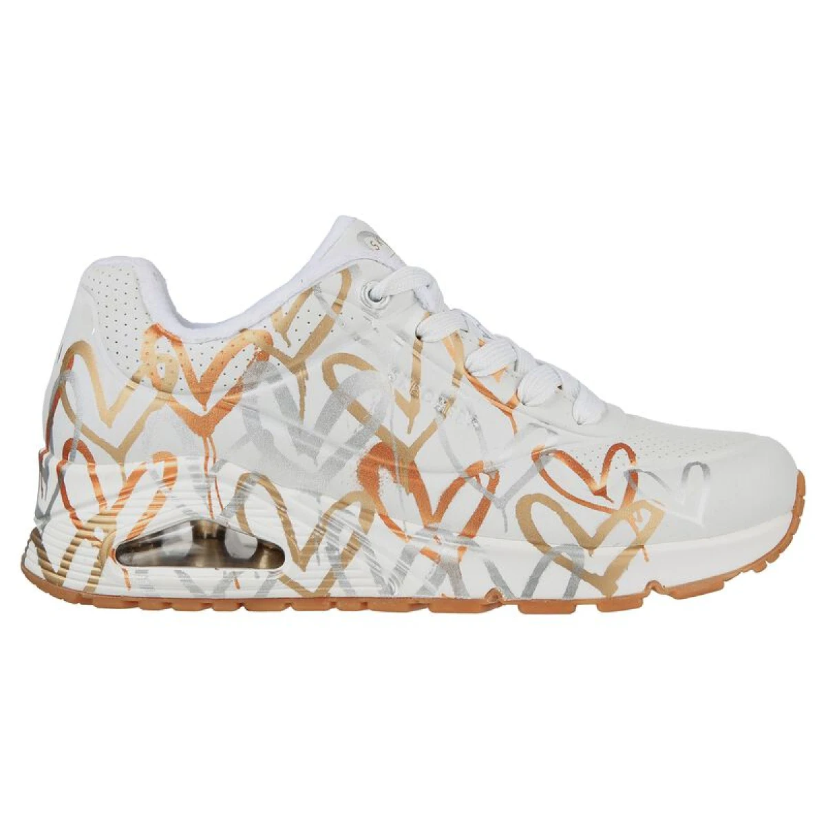 Dámska rekreačná obuv SKECHERS Uno Metallic Love W white gold · záber 2