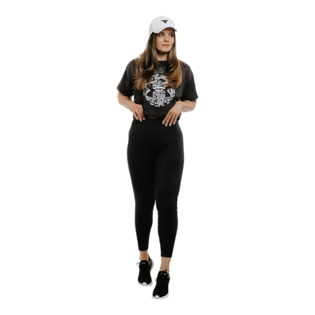 Dámske tričko s krátkym rukávom UNDER ARMOUR UA HW Dusk to Dawn Crop SS-BLK · záber 2