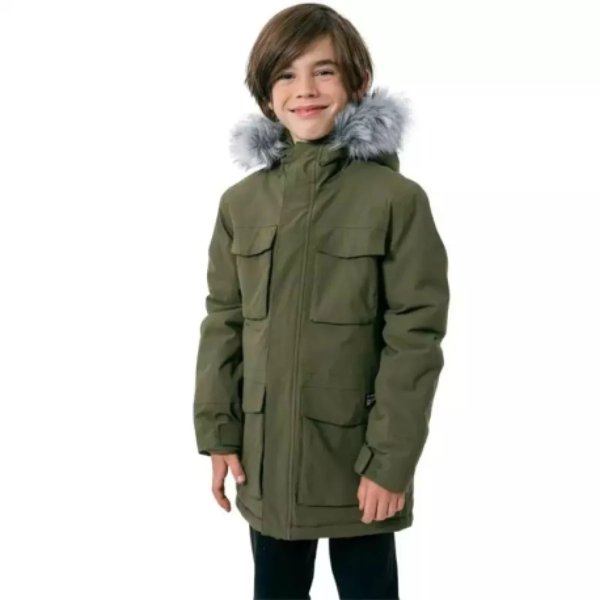Chlapčenská bunda 4F JUNIOR BOYS JACKET JKUM001-43S-KHAKI · záber 1