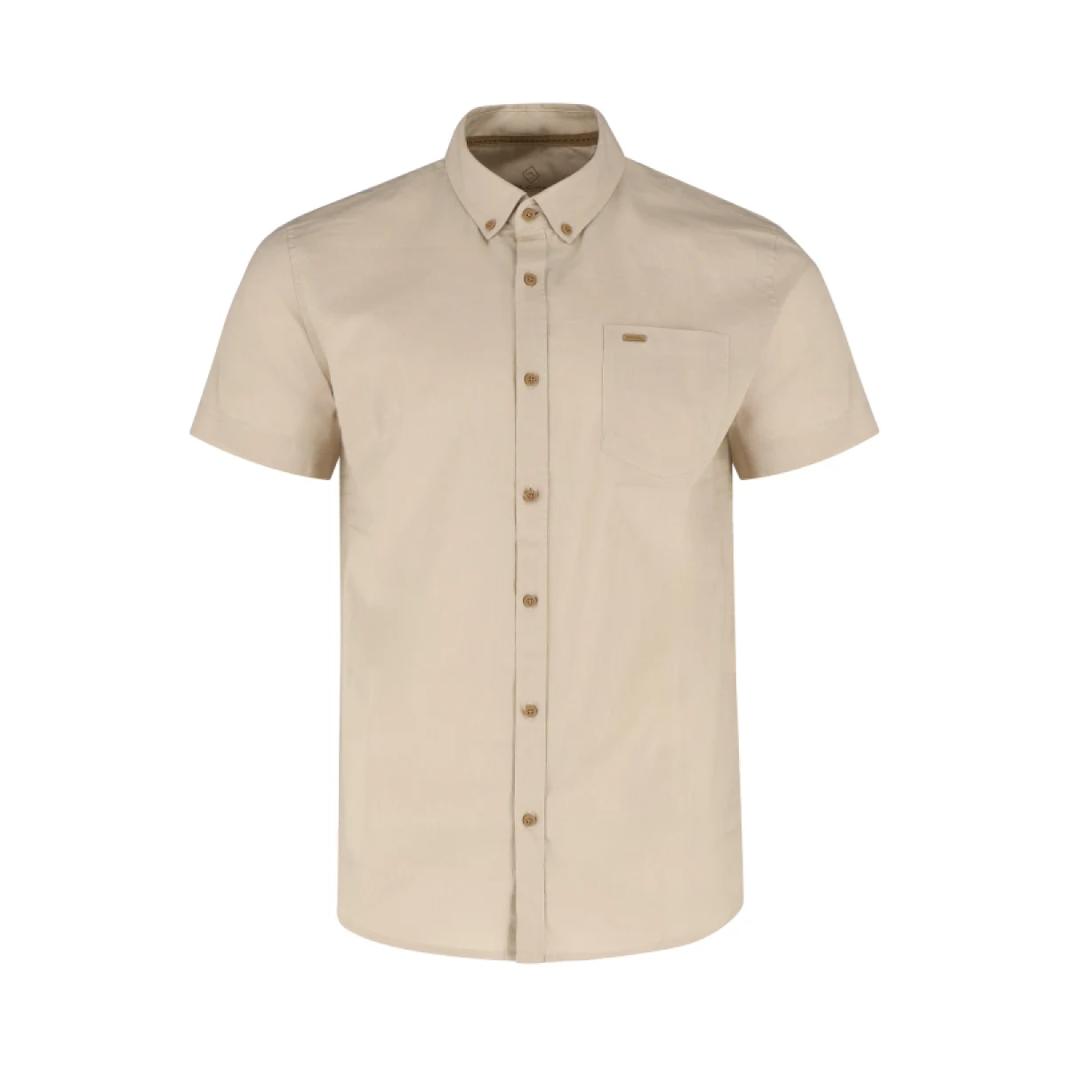 Pánska košeľa s krátkym rukávom VOLCANO LIN-102-BEIGE · záber 5