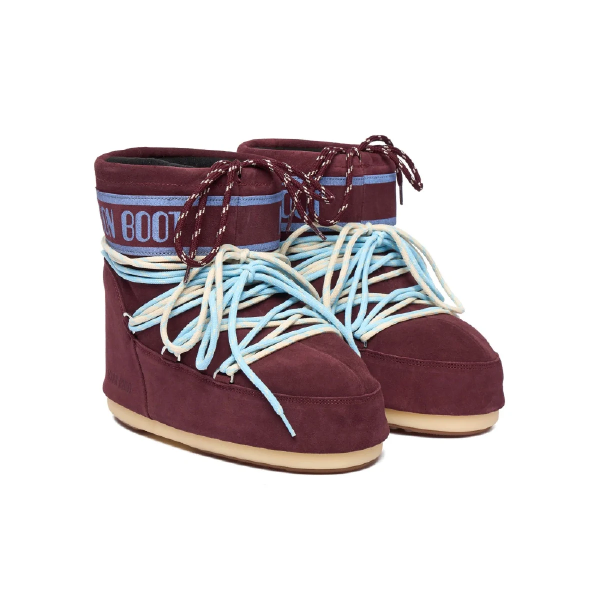 Nízke zimné topánky MOON BOOT MB ICON LOW SUEDE LACES-D013 BURGUNDY · záber 2