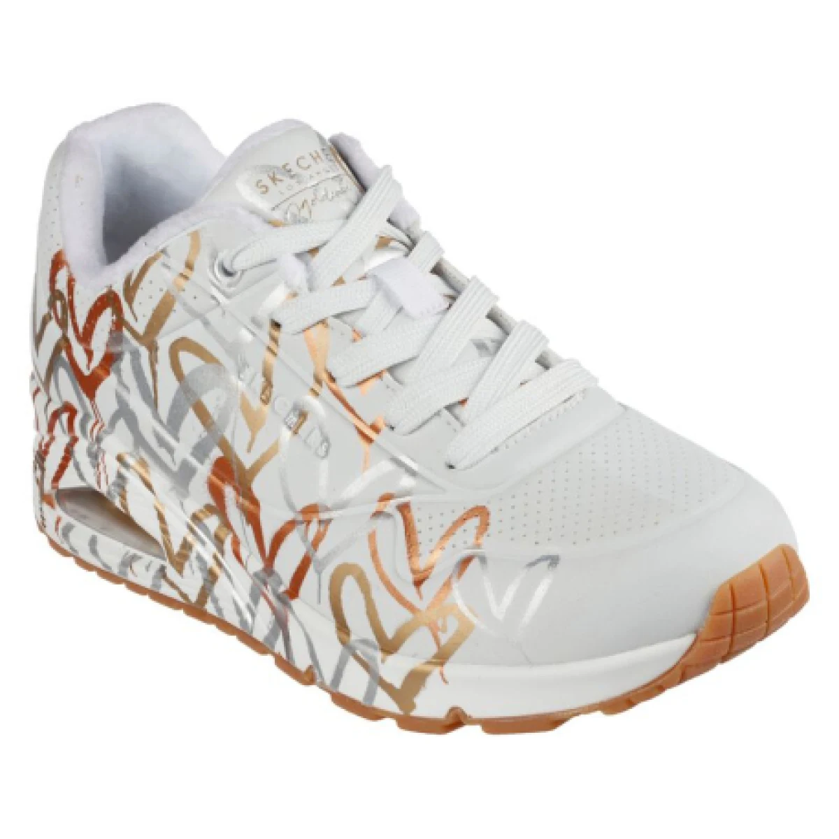 Dámska rekreačná obuv SKECHERS Uno Metallic Love W white gold · záber 1