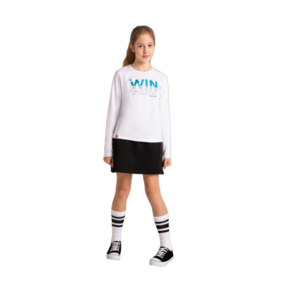Dievčenské tričko s dlhým rukávom VOLCANO LONG L-WIN JUNIOR 100 WHITE · záber 1