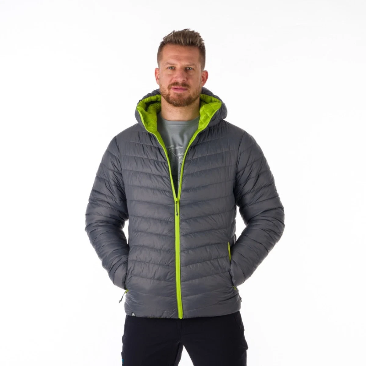 Pánska turistická bunda NORTHFINDER DAN-584-limegreengrey · záber 2