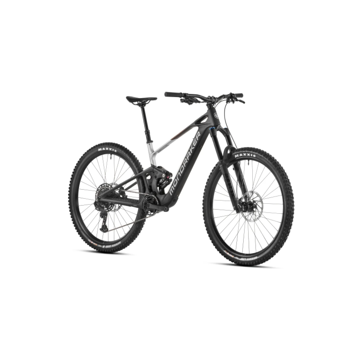 Horský elektrobicykel MONDRAKER Neat R, carbon racing silver bronze · záber 2