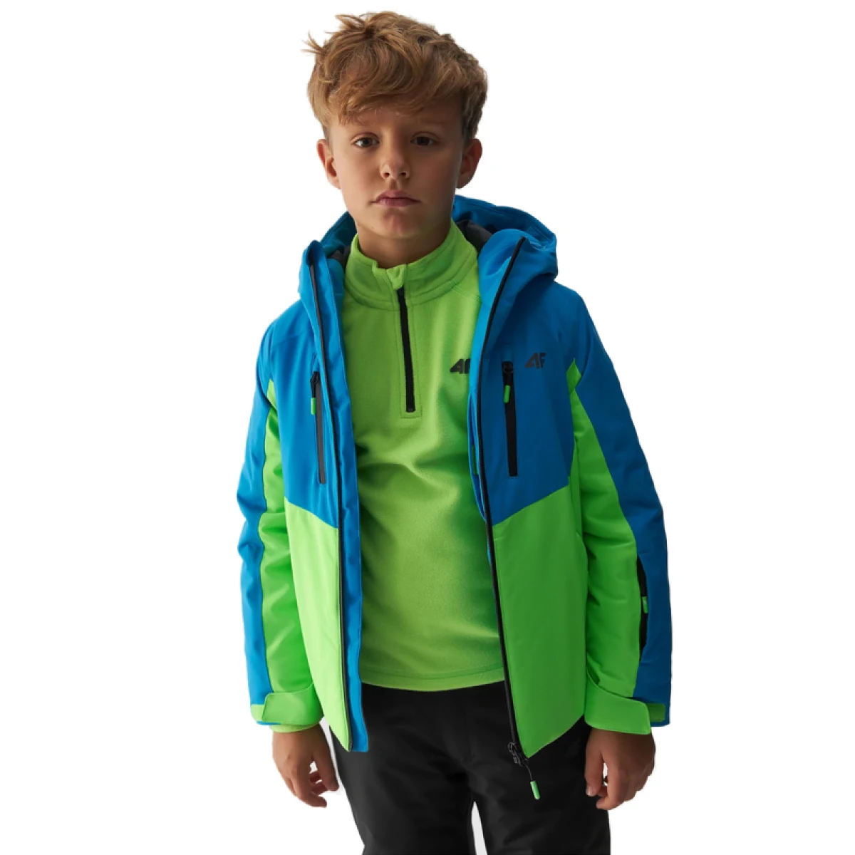 Chlapčenská lyžiarska bunda 4F JUNIOR TECHNICAL JACKET-JAW23TTJAM300-35S-TURQUOISE · záber 4
