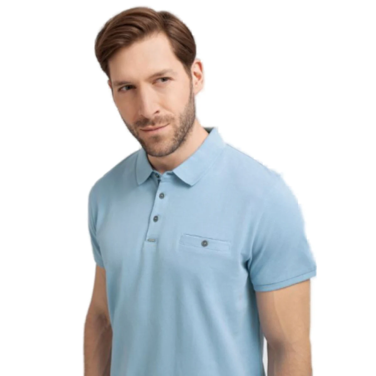 Pánske polo tričko s krátkym rukávom VOLCANO NICK-601-BLUE · záber 1
