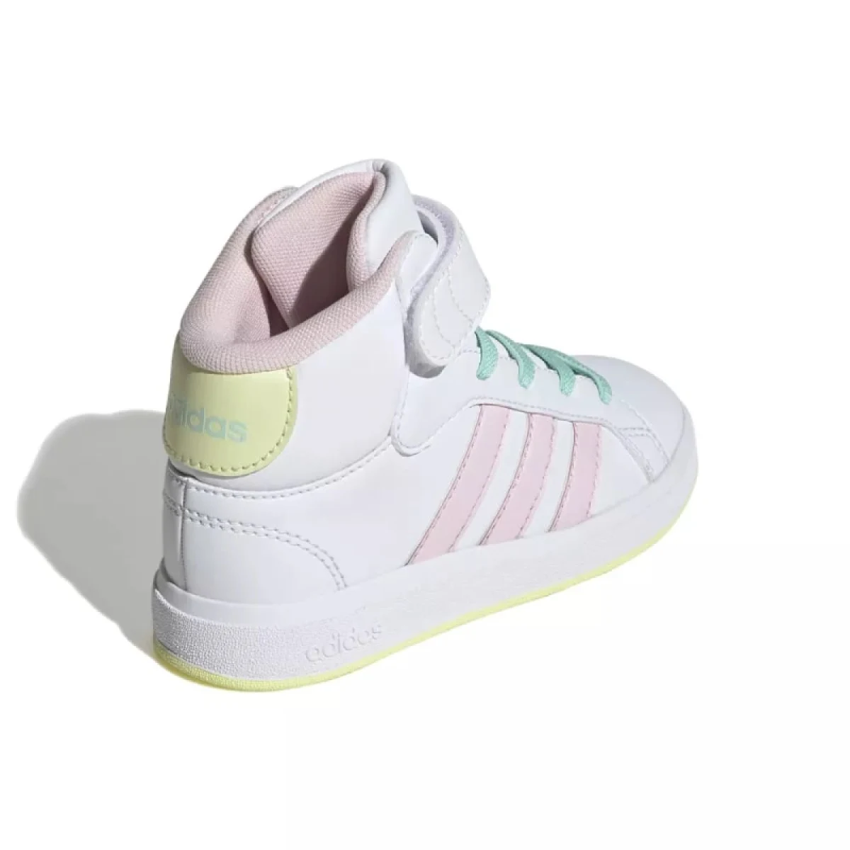 Dievčenská rekreačná obuv ADIDAS Grand Court Mid cloud white clear pink ice yellow · záber 4