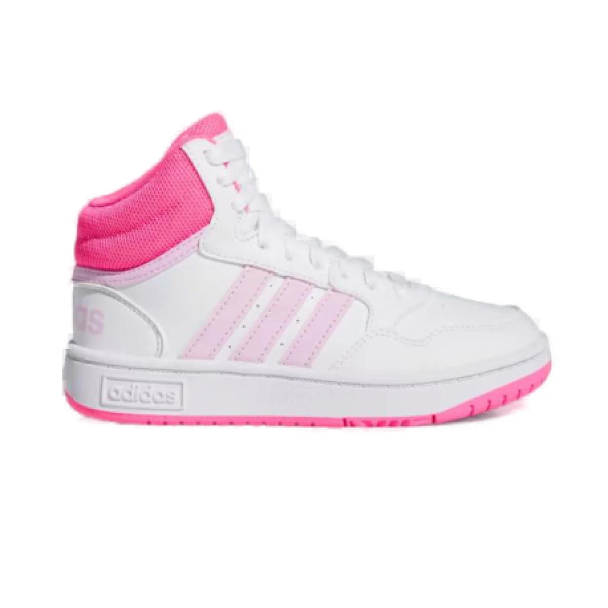 Dievčenská rekreačná obuv ADIDAS Hoops 3.0 Mid K cloud white orchid fusion lucid pink · záber 1