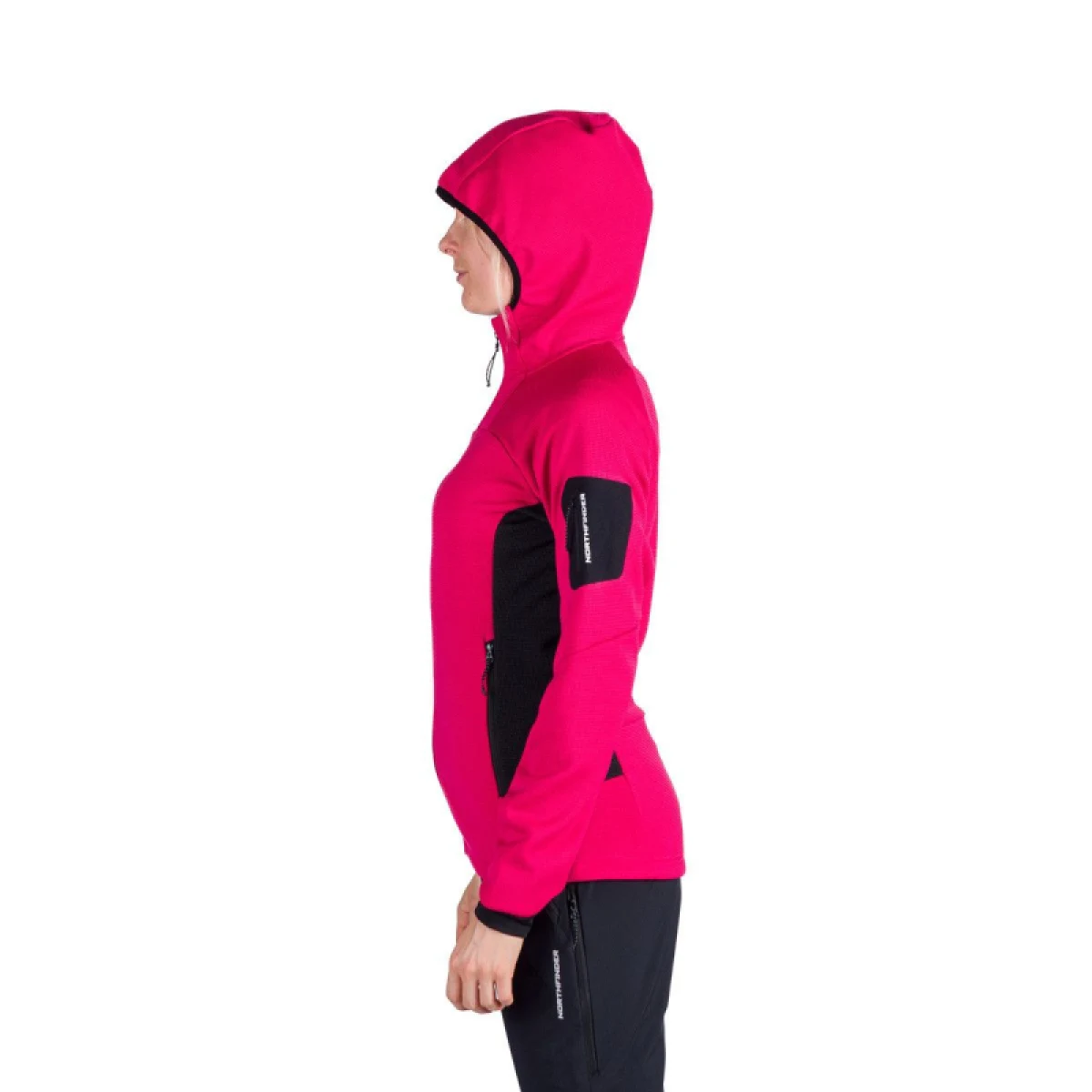 Dámska turistická mikina so zipsom NORTHFINDER MARCELLA-577cherryblack · záber 2