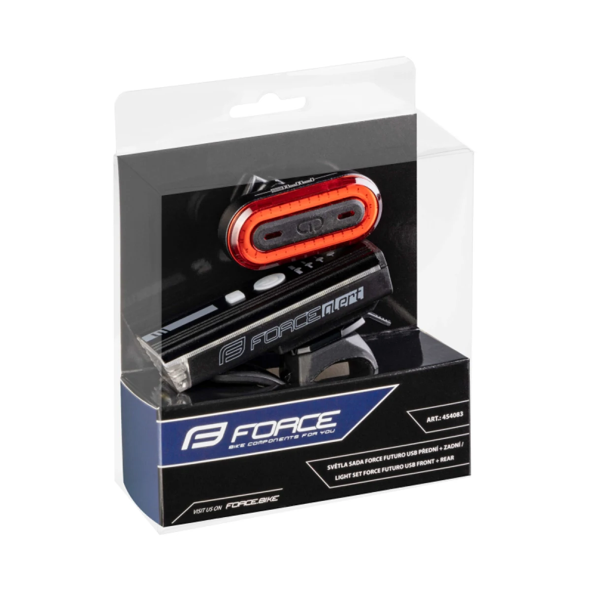 Svetlo na bicykel FORCE FUTURO USB set · záber 2