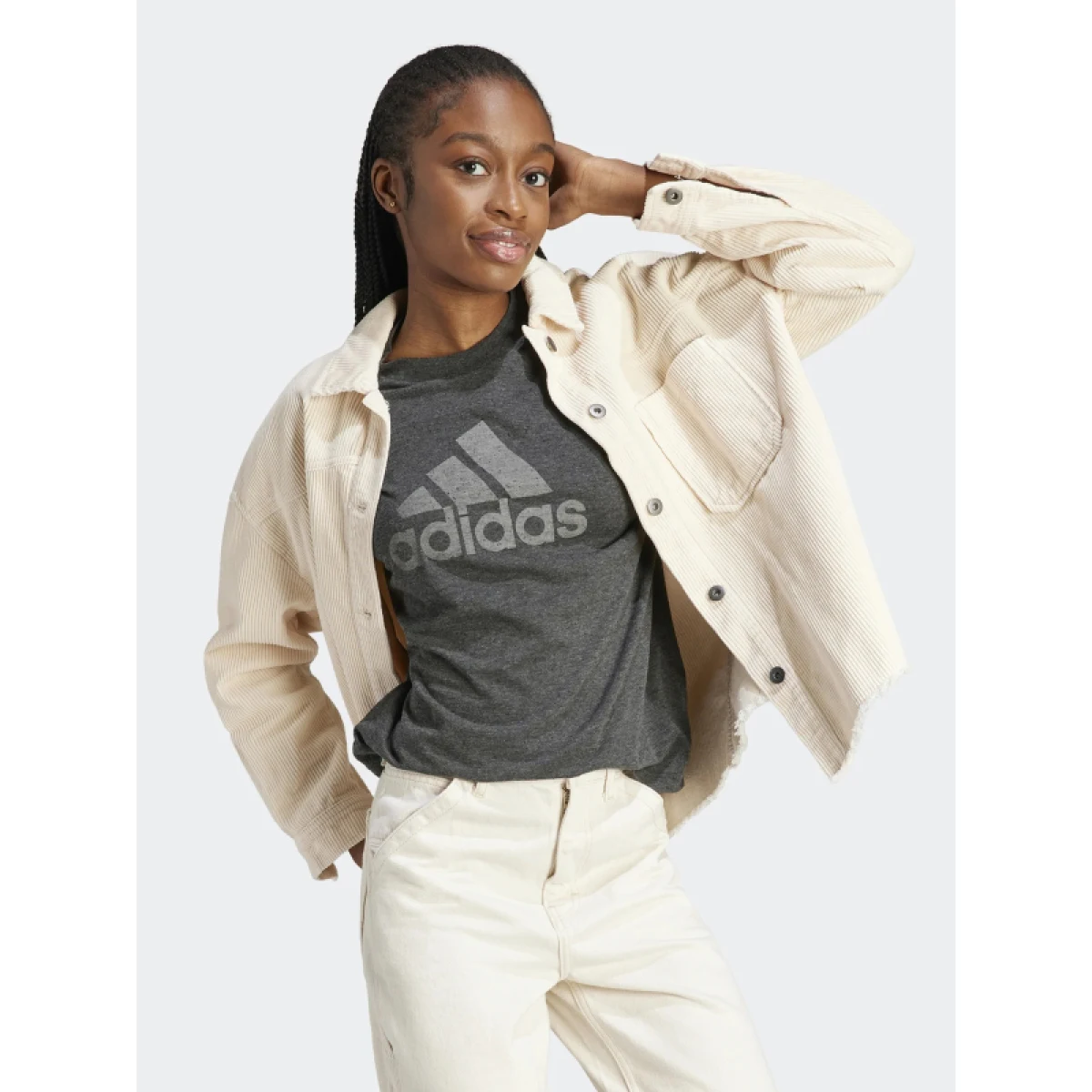 Dámske tričko s krátkym rukávom ADIDAS W WINRS 3.0 TEE-IM2423-black melange grey three, · záber 3