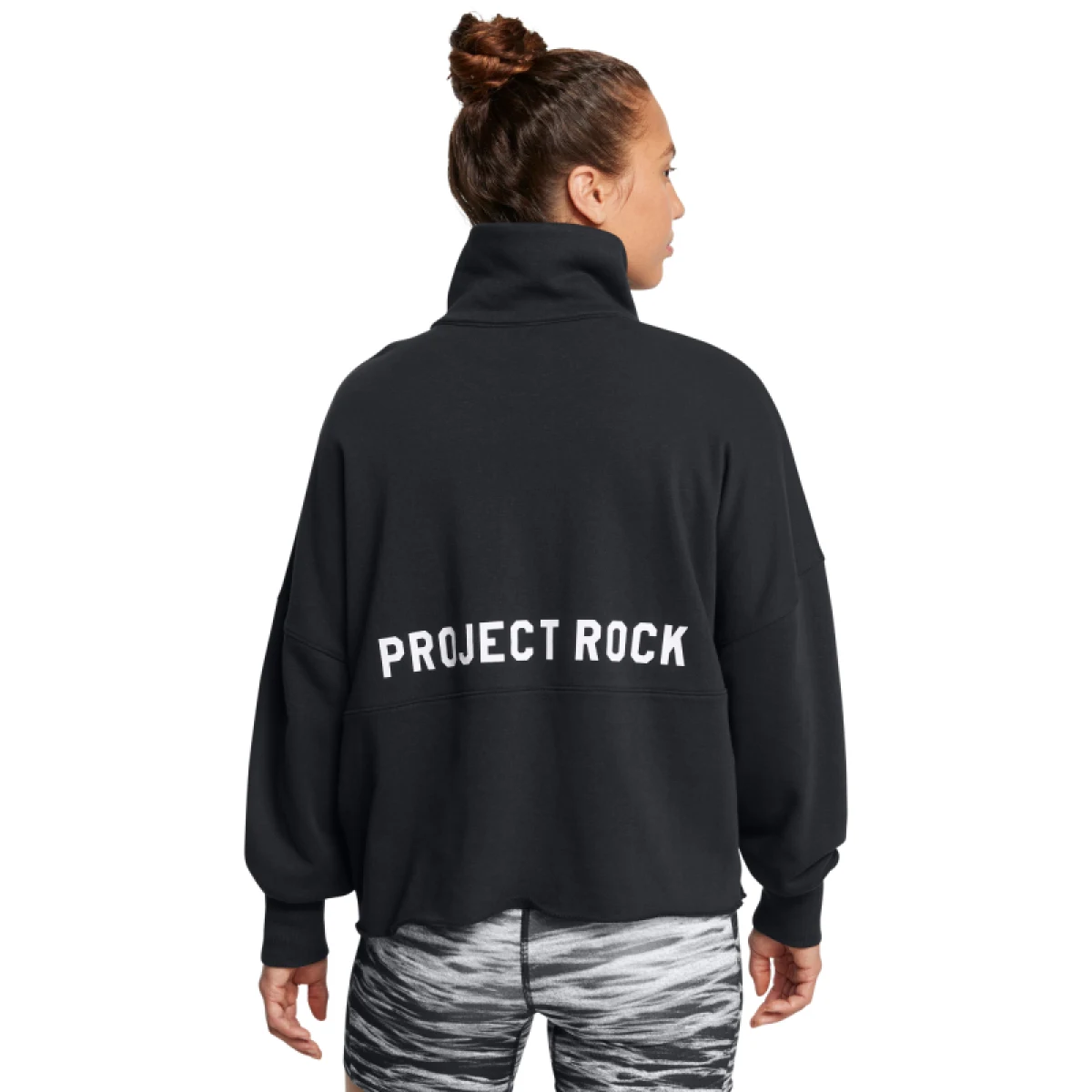 Dámska zateplená mikina s kapucňou UNDER ARMOUR PROJECT ROCK PROJECT ROCK W Half Zip Pullover-BLK · záber 3