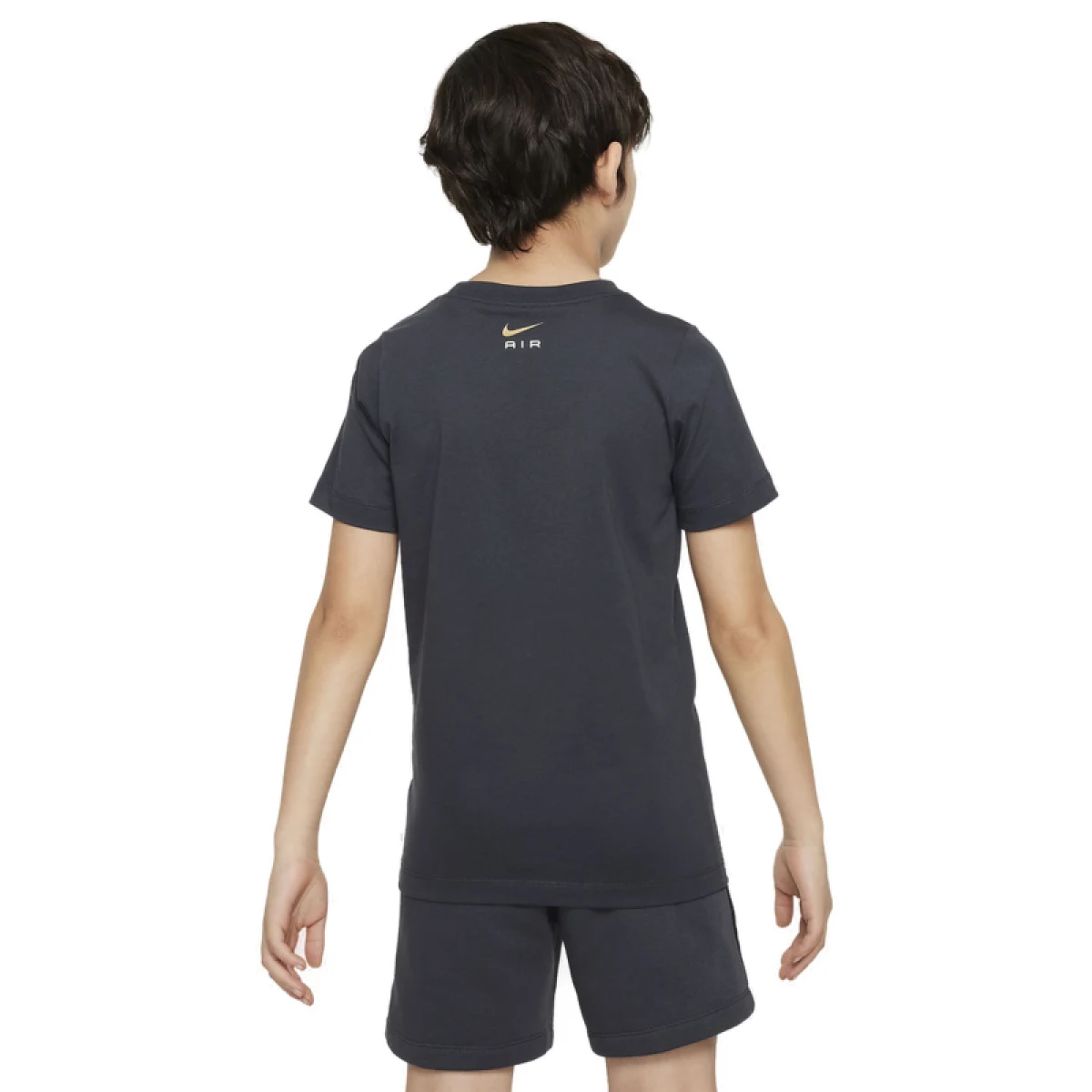 Dievčenské tričko s krátkym rukávom NIKE B NSW N AIR TEE-070 DK SMOKE GREY METALLIC GOLD · záber 3