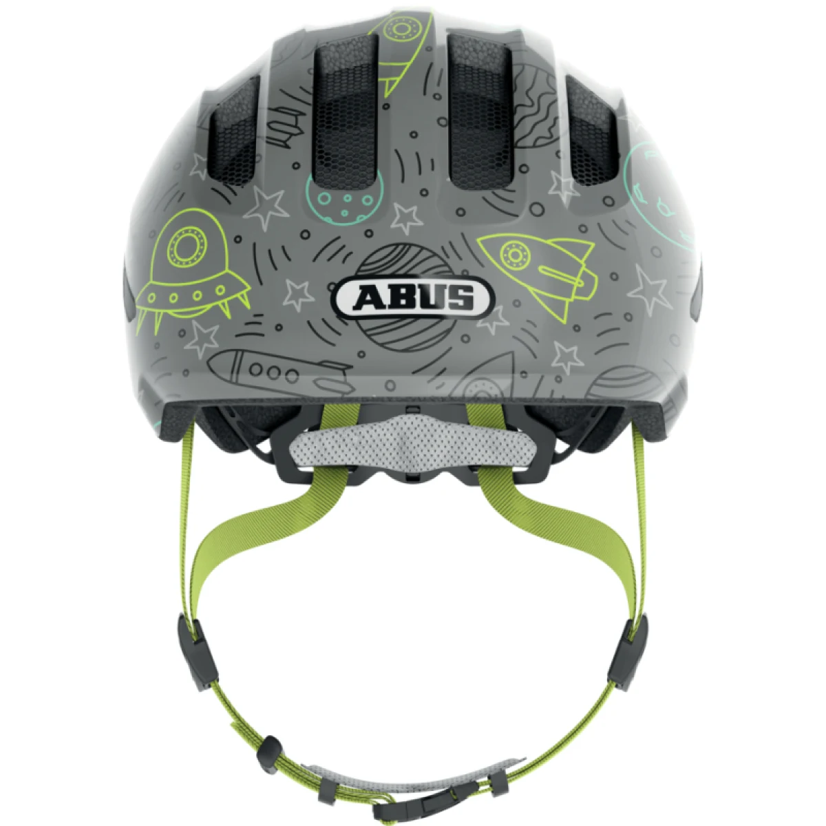 Juniorská cyklistická prilba ABUS Smiley 3.0 LED grey space S · záber 2