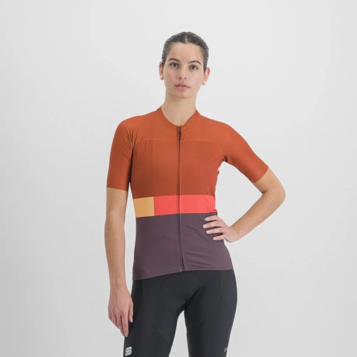 Dámsky cyklistický dres s krátkym rukávom SPORTFUL Snap w jrs, huckleberry cayenna red · záber 3