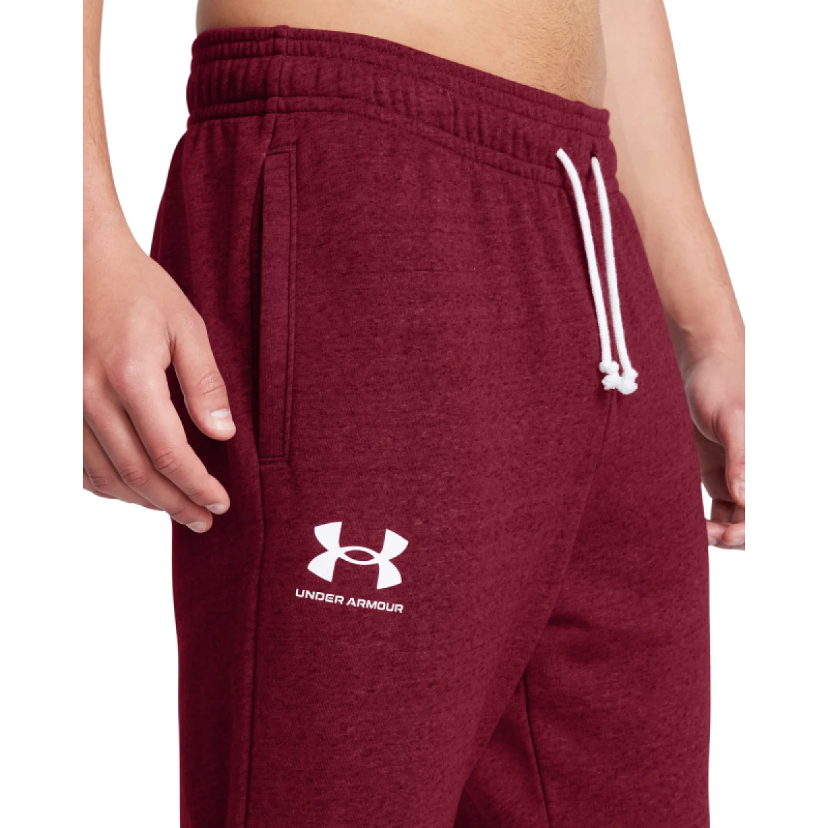 Pánske tepláky UNDER ARMOUR UA Rival Terry Jogger-RED · záber 2