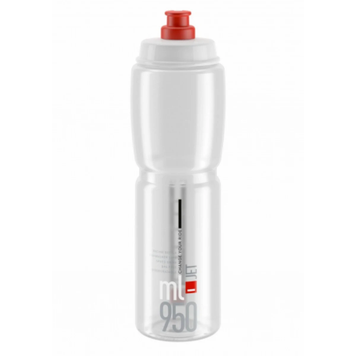 Fľaša na bicykel ELITE Fľaša JET transparentná červené logo 950 ml · záber 1