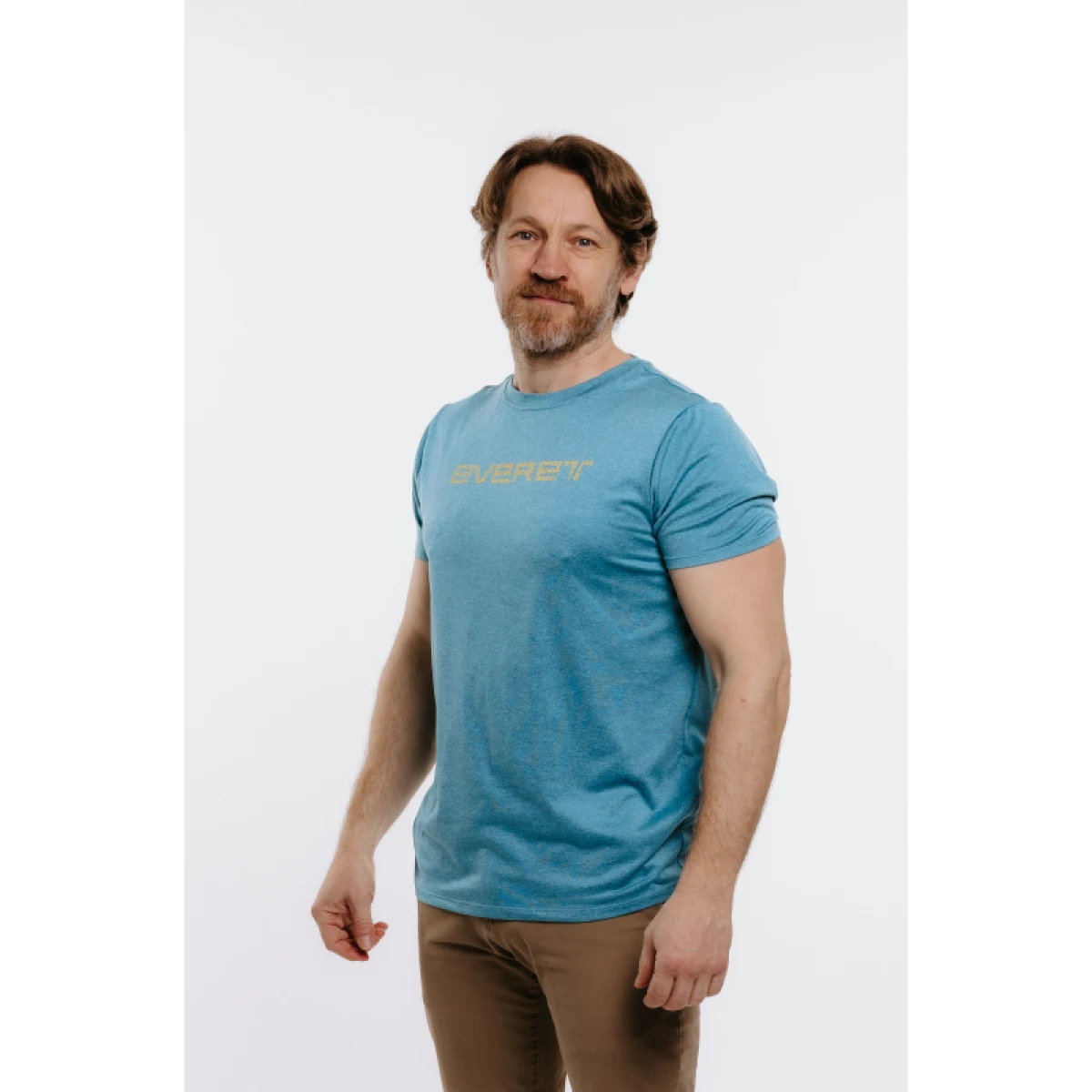 Pánske turistické tričko s krátkym rukávom EVERETT TecShirt M blue melange · záber 2