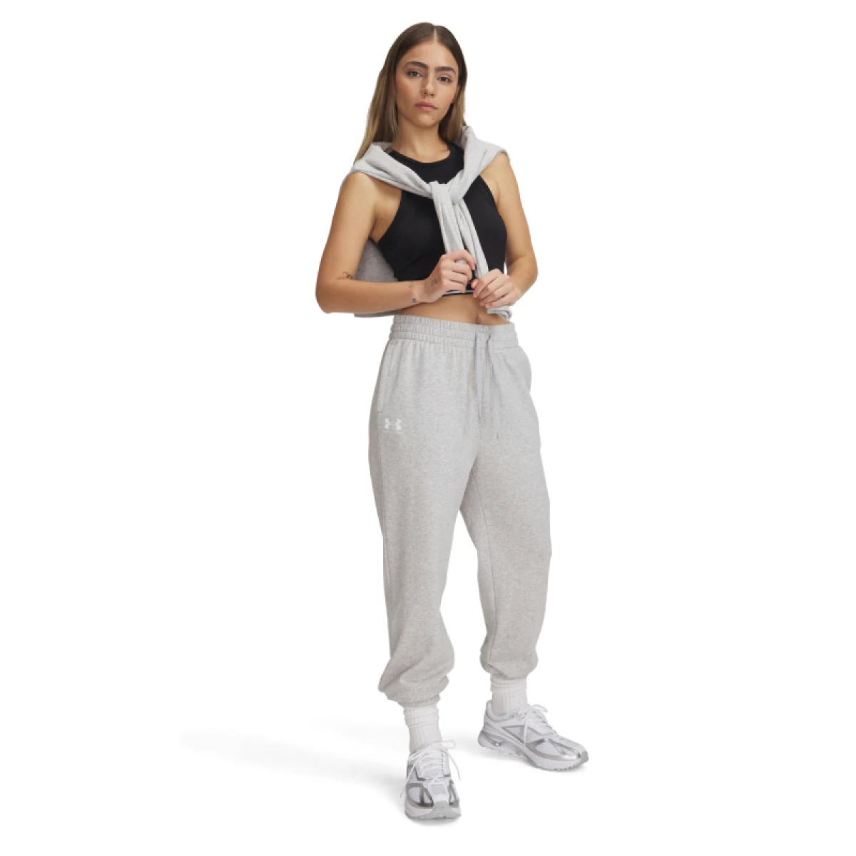 Dámske tepláky UNDER ARMOUR UA Rival Terry Jogger-GRY · záber 3
