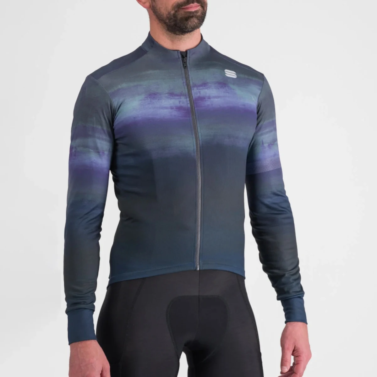 Pánsky cyklistický dres s dlhým rukávom SPORTFUL Flow supergiara thermal jersey, galaxy blue black · záber 4