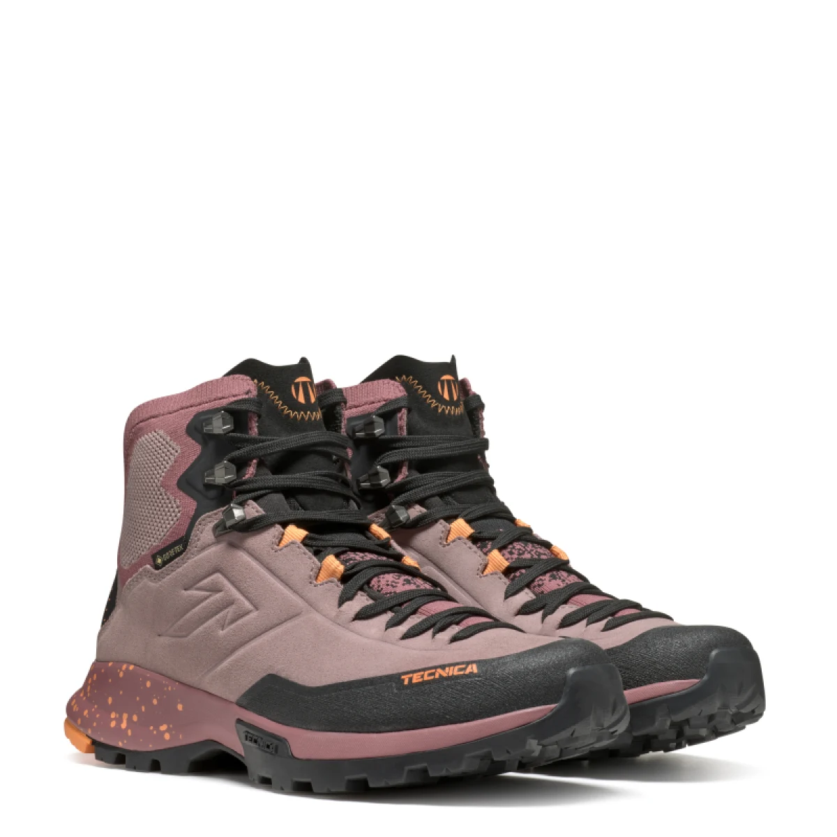 Dámska členková turistická celokožená obuv TECNICA Forge Hike MID GTX Ws, dark pink coral · záber 4